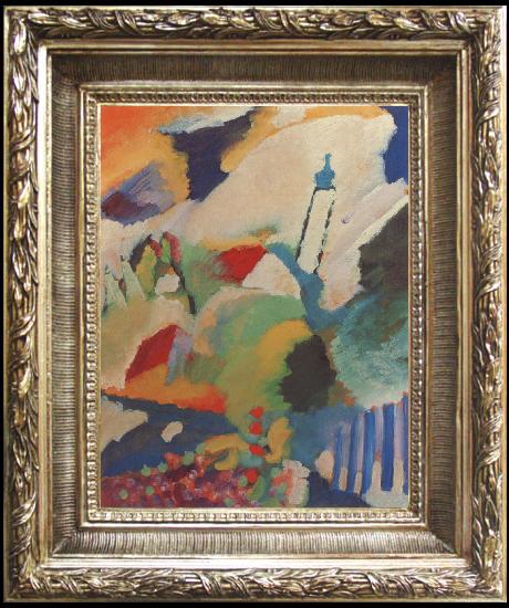 framed  Vassily Kandinsky Murnau with Church, Ta021s
